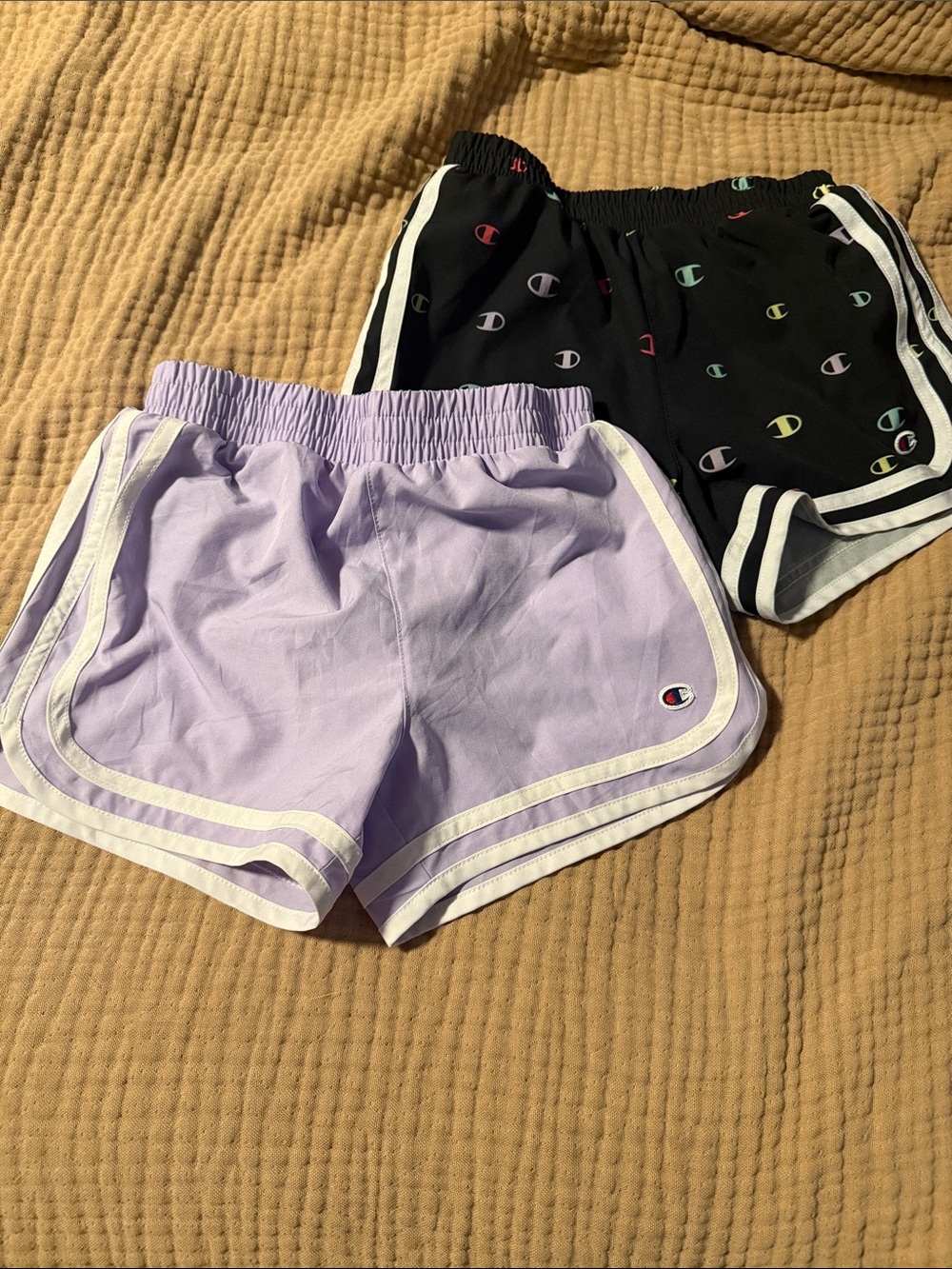 Champion Lavender and Black Running Shorts Duo
